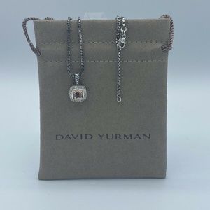 David Yurman Petite Albion Pendant Necklace with Morganite and Diamonds 17"